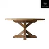 Round solid antique Oak dining table Farmhouse Refectory Table antique carved Kitchen Dining table