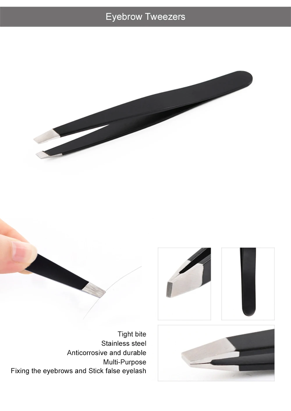 Wholesale Beauty Professional Black 5pcs Eyebrow Tool Makeup Set with Eyebrow Brushes