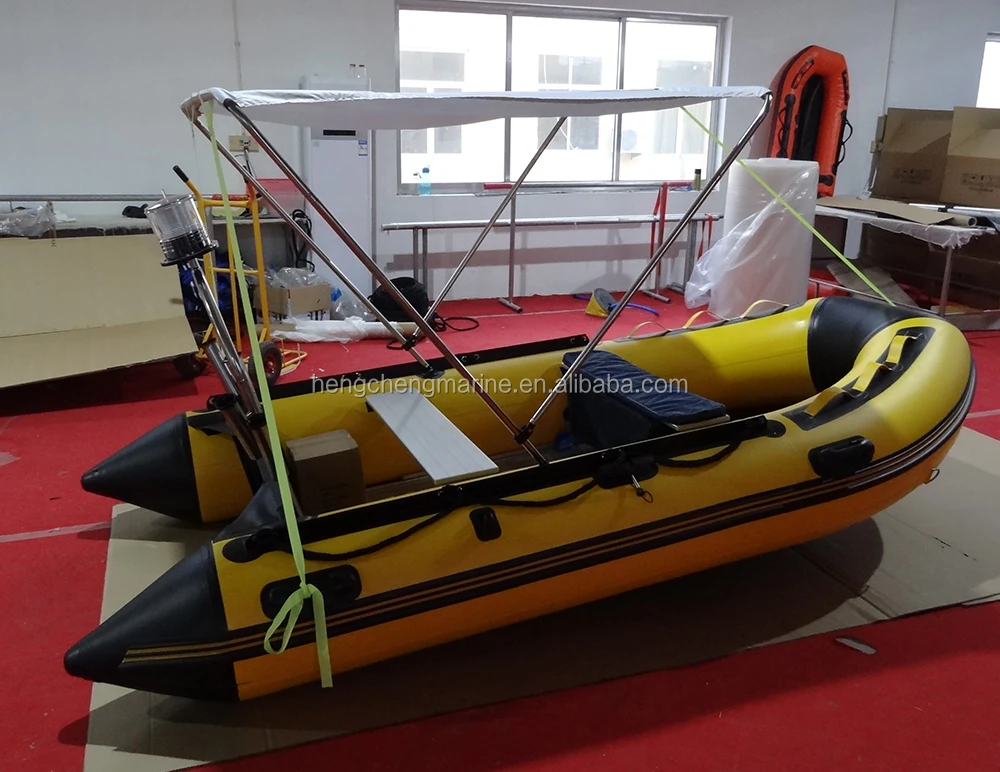 China Direct Sale 15hp Outboard Motor Pvc Inflatable Boat With Canopy