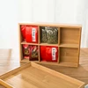 Custom Collins Wooden Tea Coffee Packing Box 6 Grids Compartments Tea Bag Gift Box