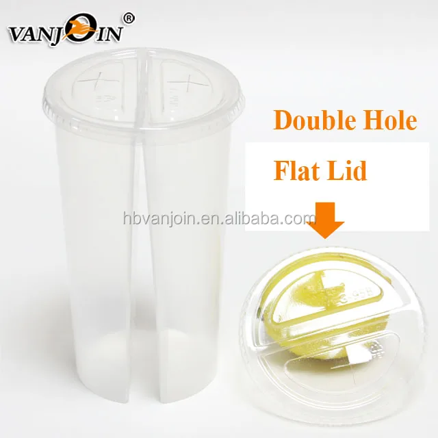 Cheap 700ml Bubble Tea Straw Plastic Cup With Two Compartments Buy