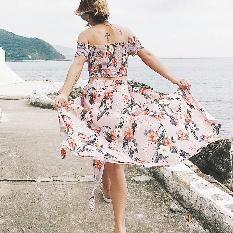 2018 Summer Fashion Sexy Women Clothing Two Piece Sets