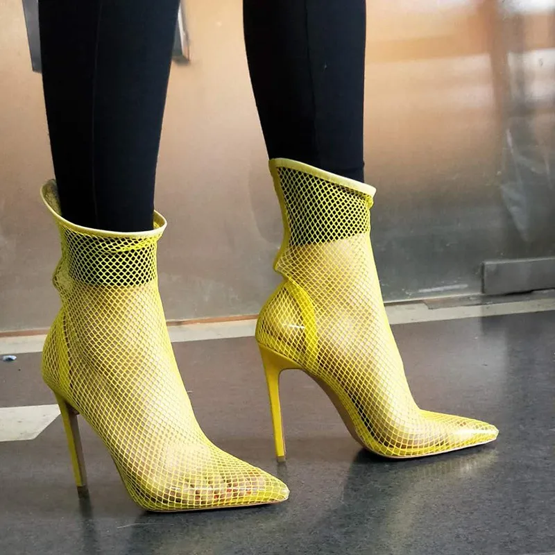 fishnet high heel shoes