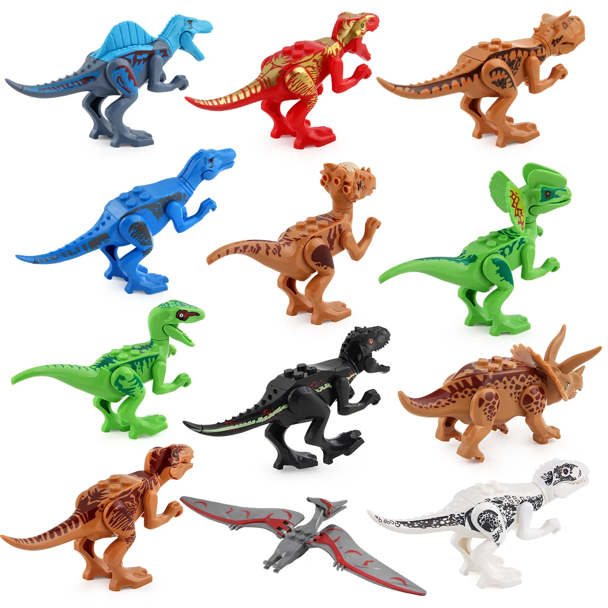 Jurassic Dinosaur Building Blocks Toy Set Dino Model Toys Mini Dinosaur ...
