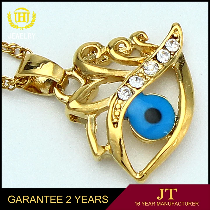 Blue Evil Eye/eye Of Evil Jewelry 18k Gold Plated Rhinestone Charm