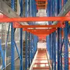 Push back racking system automatically slide