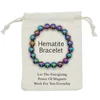 Multi-color personalized custom head healing bracelet, health care therapy hematite bracelet, power natural stone bangle