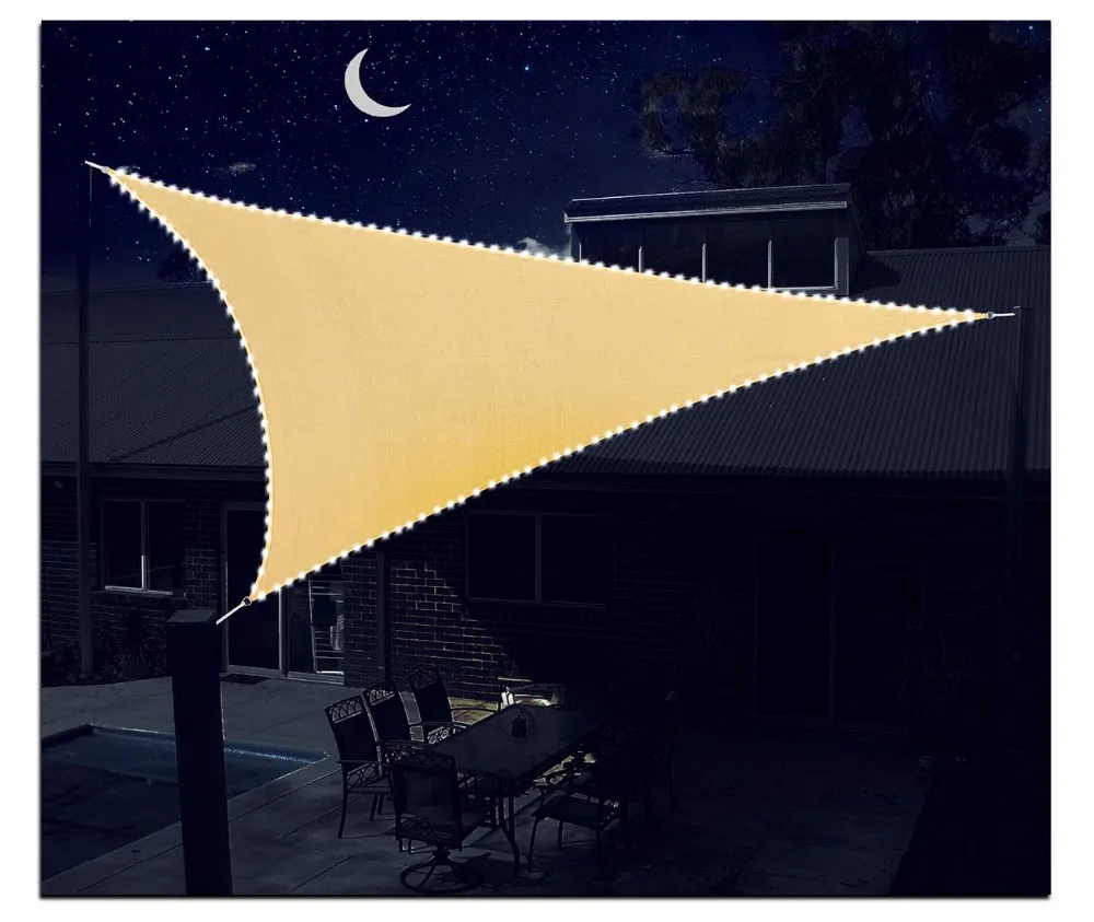 Patented Starry Sky Solar Light System Sail Shade 33 Ft Long 100 Pcs