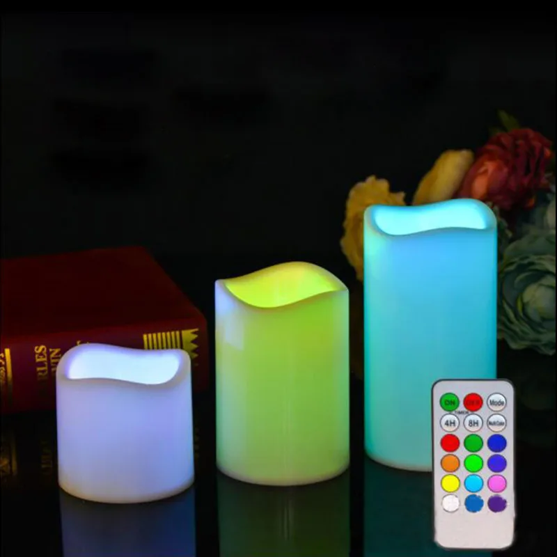 Amazon Hot Selling 18key Remote Control Ivory Flameless Led Candle
