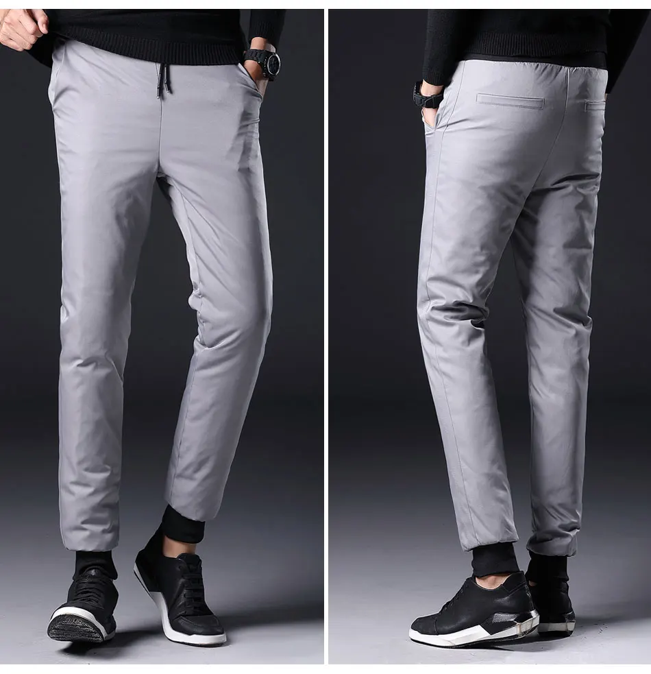 Warm Duck Down Pants Men Winter Thick Trousers Male Casual Plus Size ...