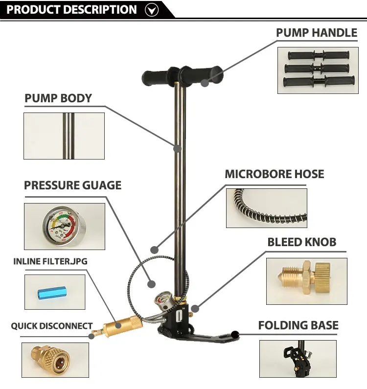 minya Portable high pressure mini pcp hand pump