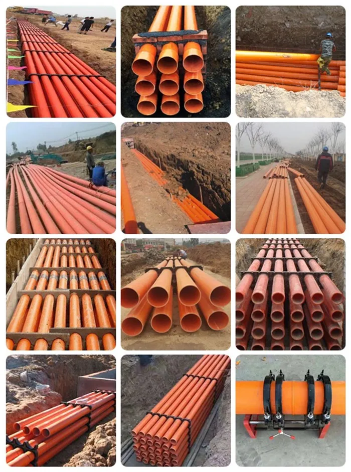 Orange Pvc Pipe Mpp Pipe Power Cable Tube For Underground Electric ...