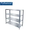 European Style Stainless Steel Adjustable Storage Rack 4 Tiers Supermarket Shelf Rack