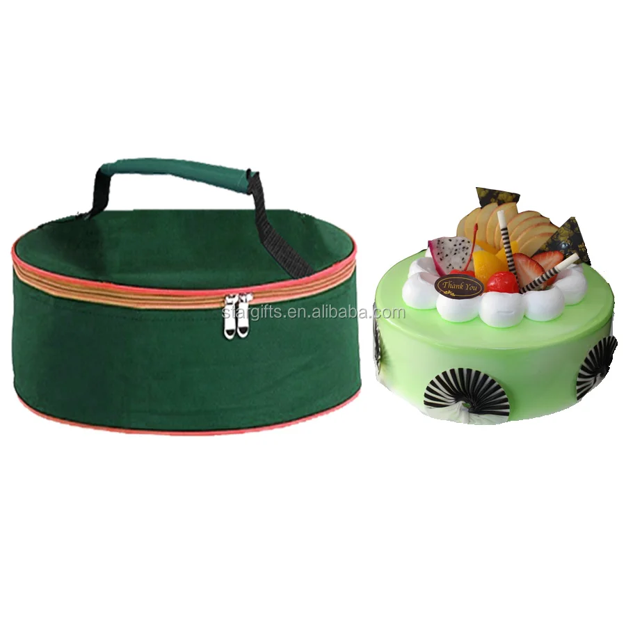 Round Durable Portable Thermal Insulated Cake Cooler Bag For Outdoor
