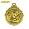 Xukim XMP119 925 Sterling Silver New Zealand Huia Birds Couples 18K Gold Coin Pendant Necklace Jewelry