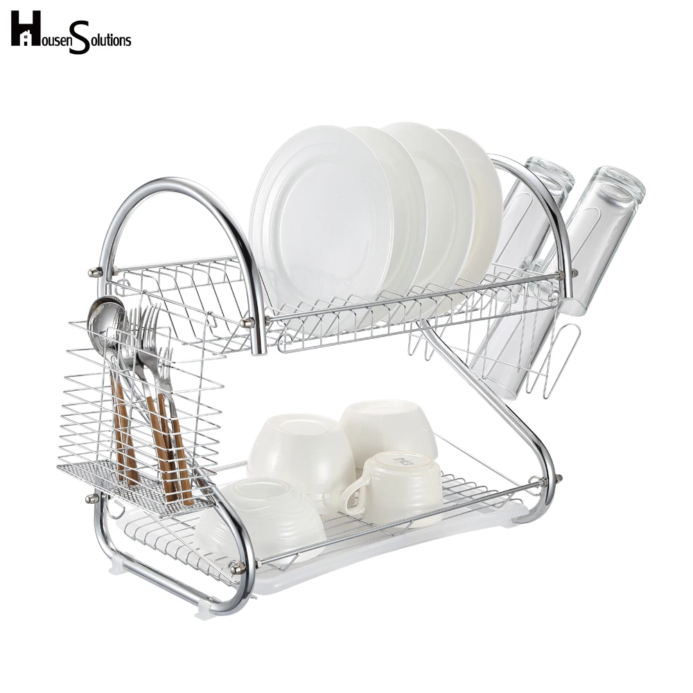 Modern Aluminum Organizer Dish Rack 2 Tier Rust Proof - Buy Dish Rack ...