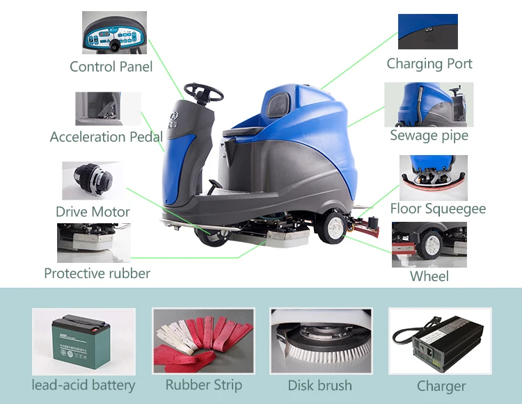 ART X8 All-Purpose Style ride on floor scrubber machine