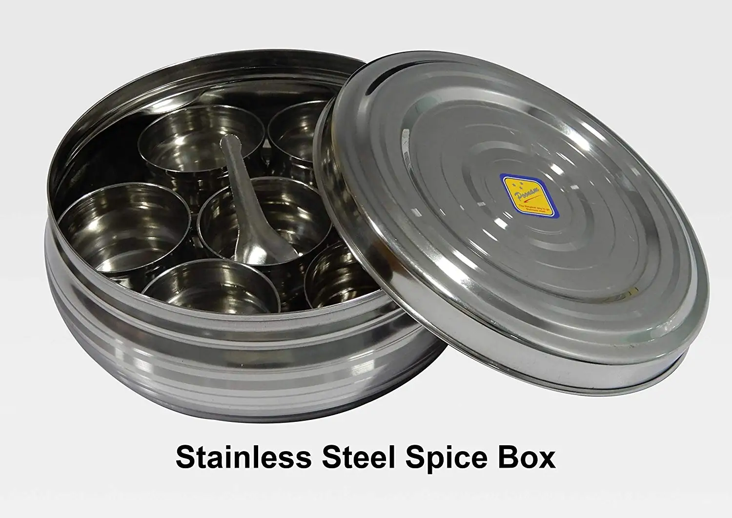 Stainless Steel Spices Container Box Masala Dabba 7 Compartments Airtight USA
