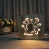 FS-T1812W excuse me shaped question mark 3d wood lamp LED table lamp wood USB night light Children's desk lamp