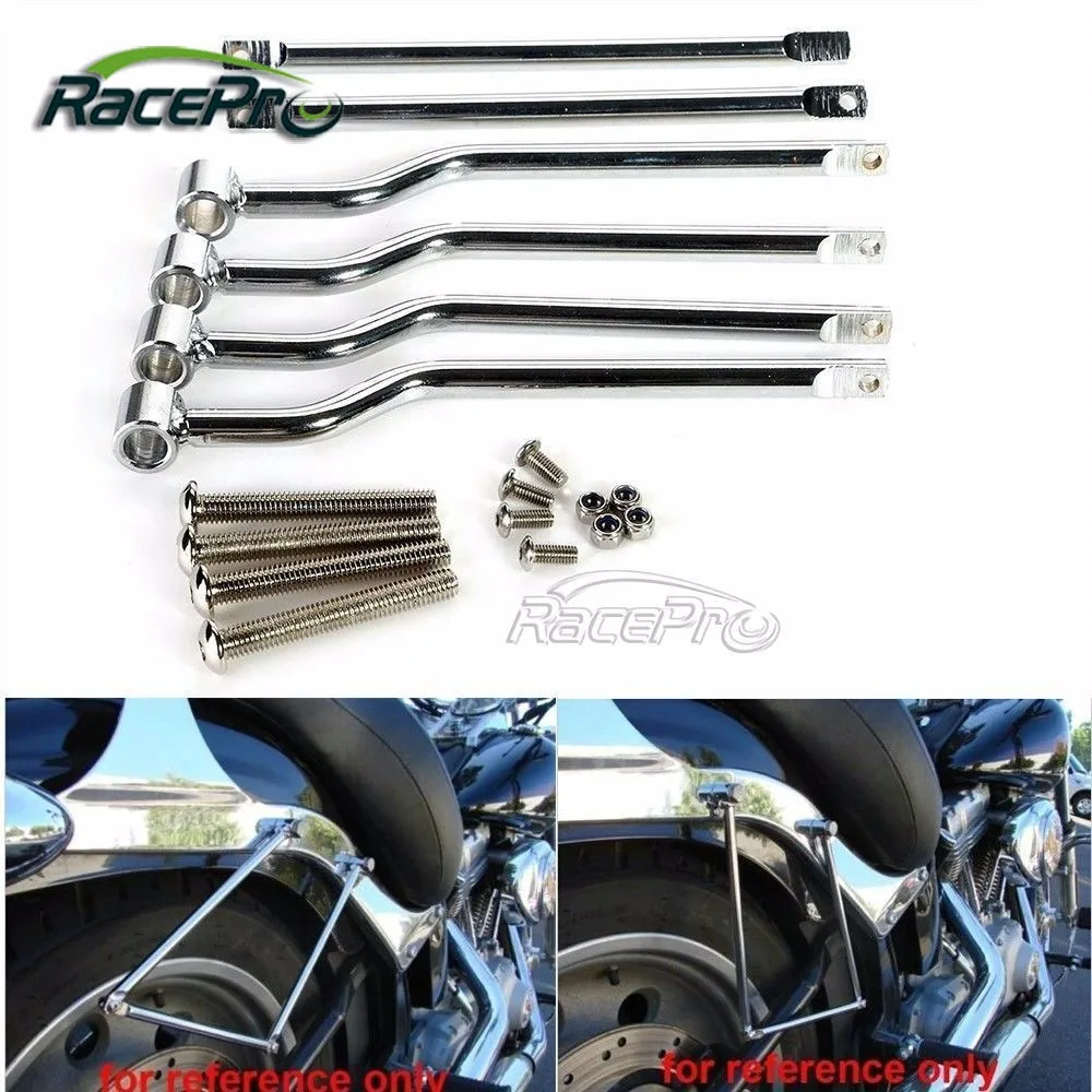 Universal Motorcycle Saddle Bag Support Bars Mounts Brackets For Kawasaki Honda Yamaha Suzuki