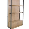single sided circle cornen wooden and metal shelf for supermarket