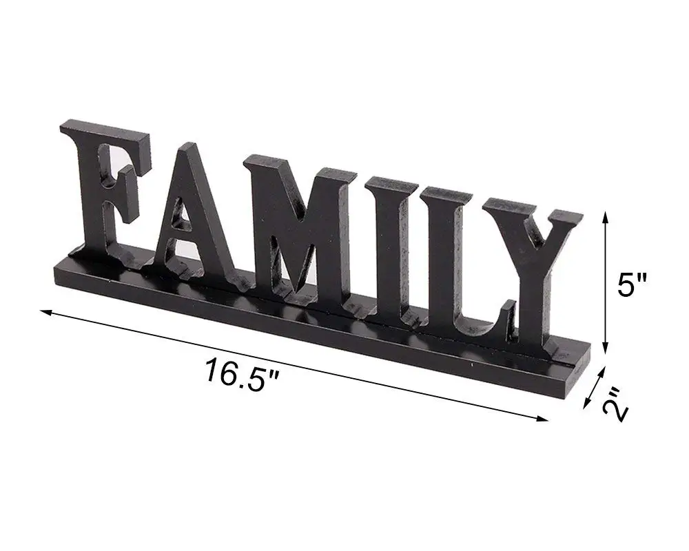 Wooden Family Words Decorative Sign Free Standing Wood Letter