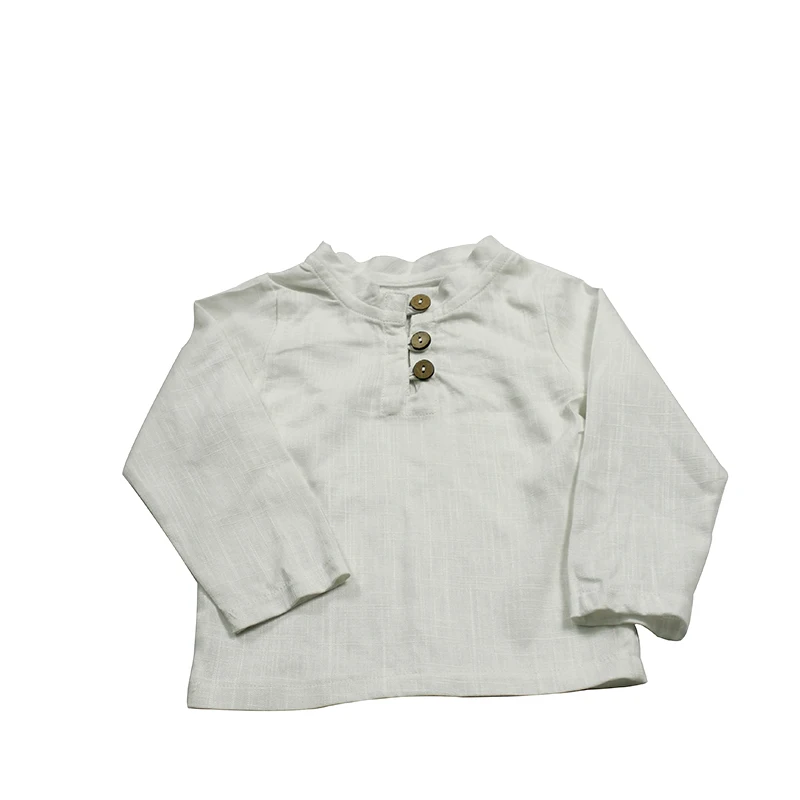 
Long Sleeve Baby T Shirt Boutique Wholesale Clothing Linen Baby Clothes 