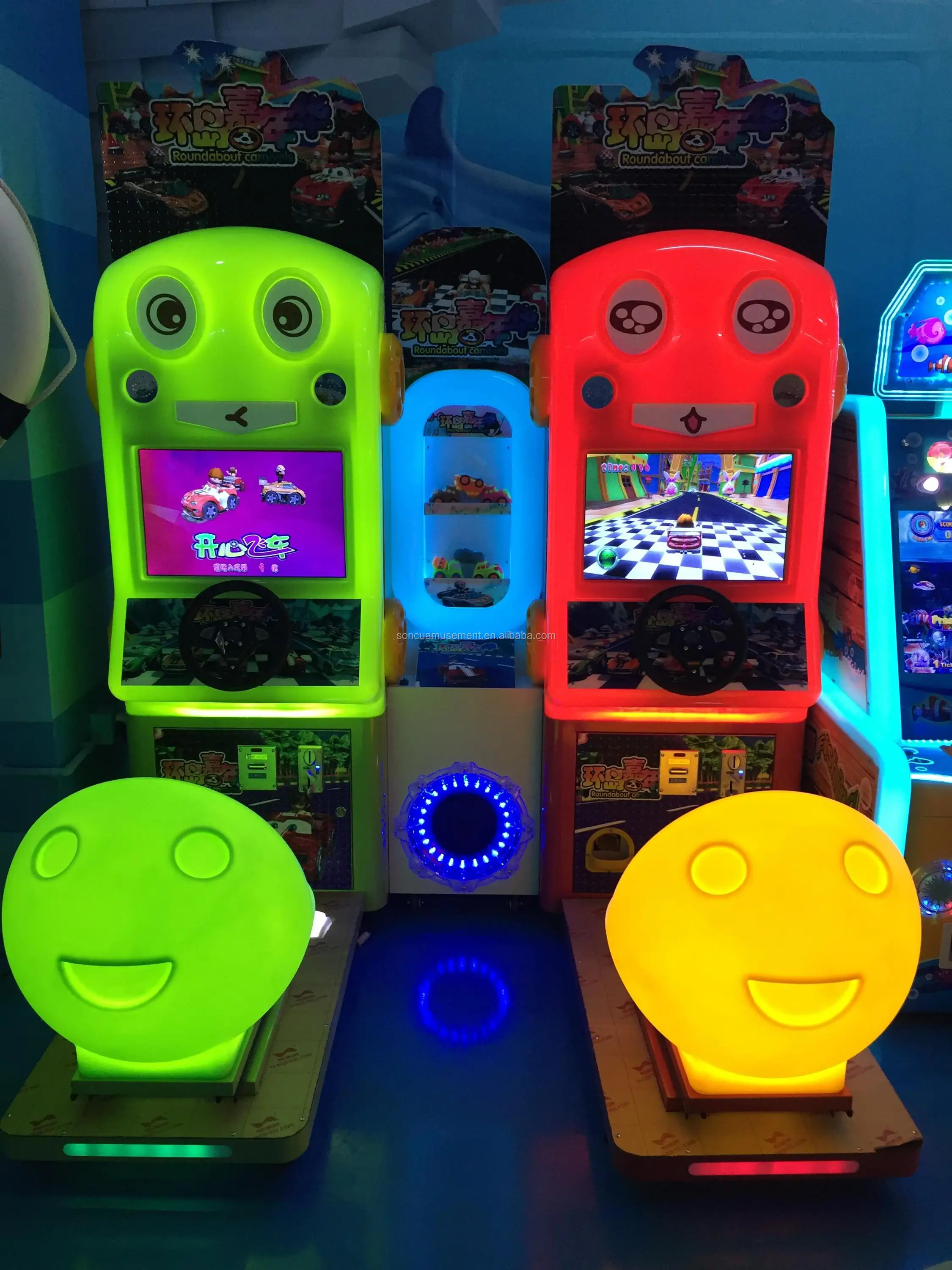 Coin Operated Dynamic Car Racing Arcade Game Machine For Amusement Park ...