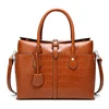 Guangzhou factory wholesale Noble luxury handbag crocodile pattern soft pu leather handbags for women