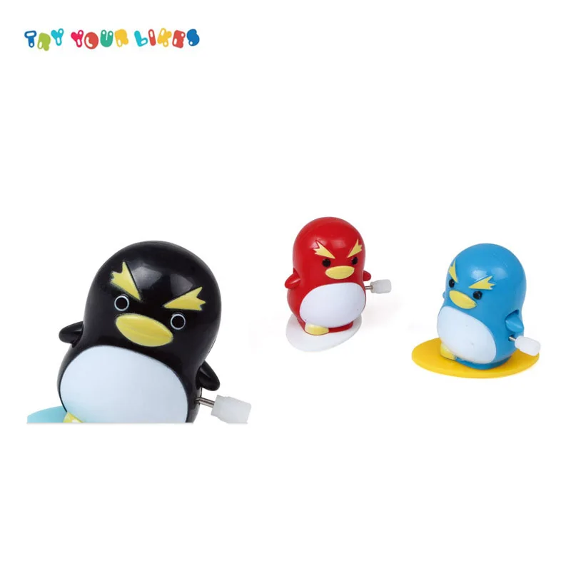 Three Colours Wind Up Walking Penguin Bath Toys For Store Small Gift 