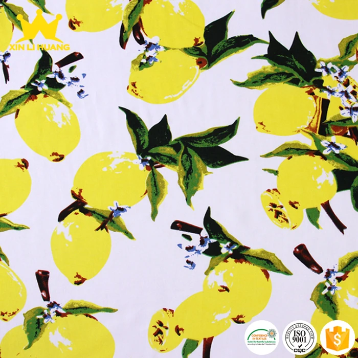 printed spun rayon fabric