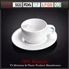 Various shapes unbreakable white thick coffee cup and saucer