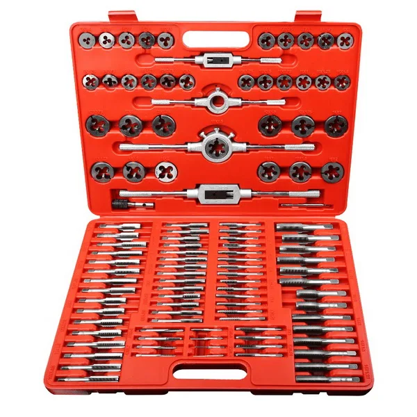 110pcs Large Tool Kit Alloy Steel Tap And Die Set In Plastic Carry Case ...