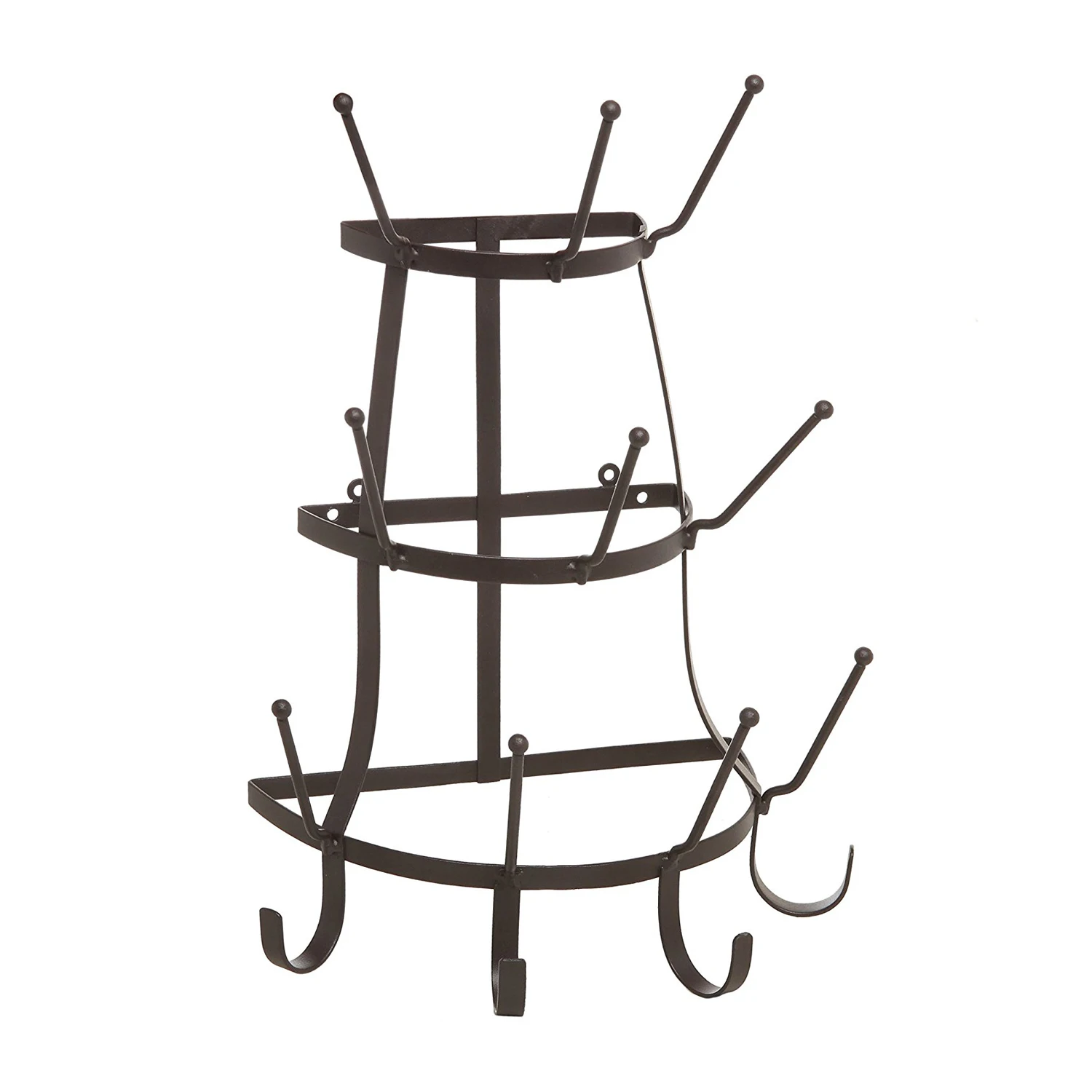 Metal Wrought Iron Wall Mount Cup Tree Holder,Mug Drying ...