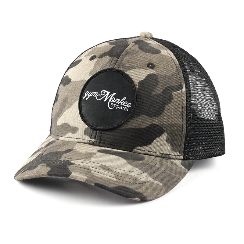 Custom Mesh Back Camo Cap Trucker Hats With Patch - Buy Trucker Hat