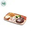 Distinctive rectangle bamboo room service dish food tray