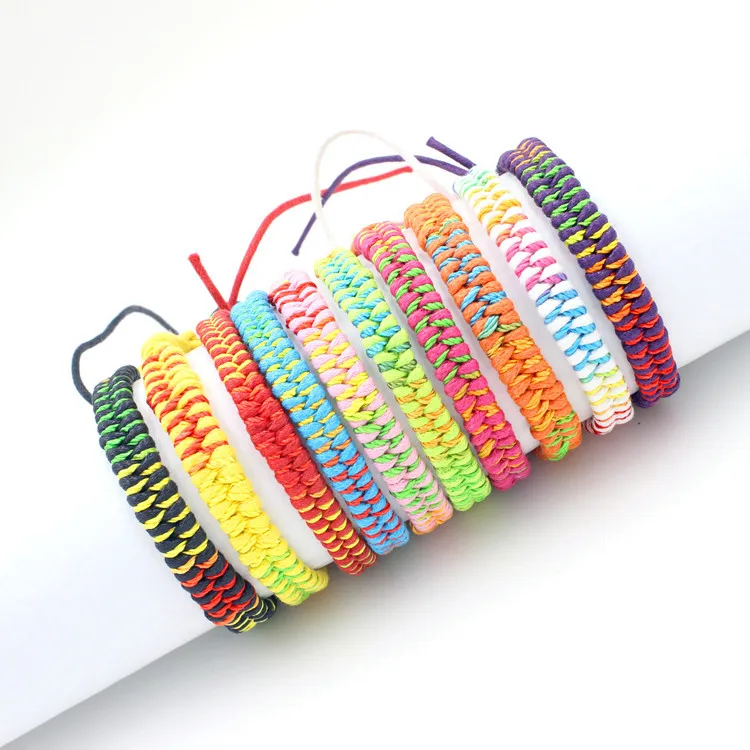 Bohemian Brand Bangle Weave Cotton Friendship Bracelet Woven Rope Handmade Bead Bracelet Boho Bracelets Knot Friendship String Rope For Best Friends Embroidery