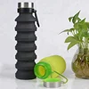 silicon rubber sports water bottle compressible for hiking running gym