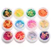 Shiny Nail Art Glitters E letter Shape PVC Sequins Rainbow Pink Purple Sequins Nail Tip Manicure Nail Art Decor