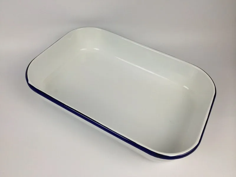 Enamel Square Tray,Carbon Steel Enamel Dishes,Enameled Plates,Enameled