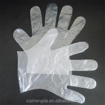 clear plastic disposable gloves