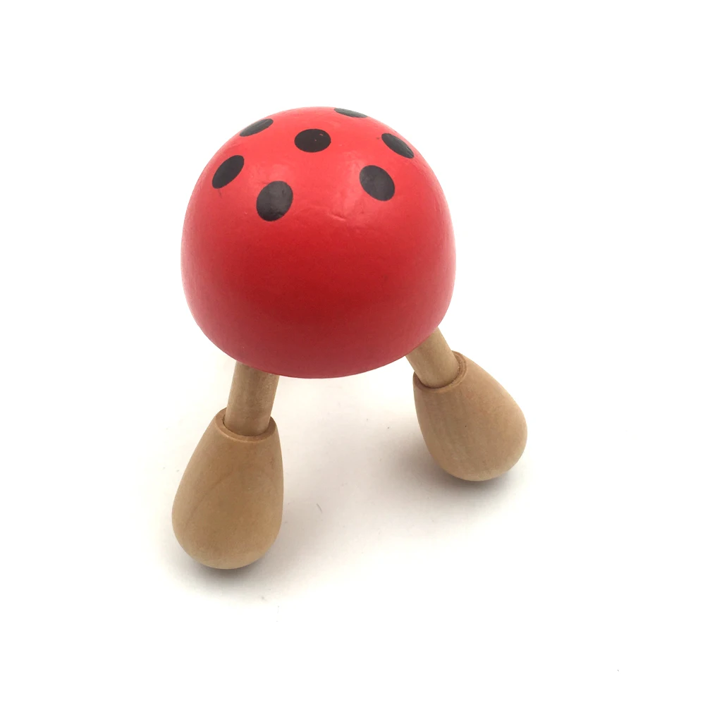 Handmade ladybug shape 3 Leg Mini Wooden body Massager