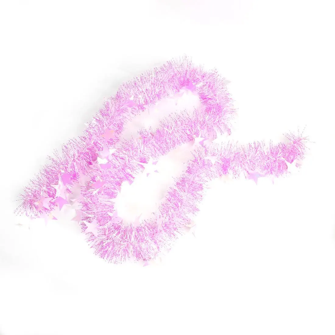 Red Sparkly Fluffy Christmas Party Wedding Decor Tinsel Star Decor Sparkly Christmas Party Wedding Hanging Tinsel Garland Pink 2 Pcs