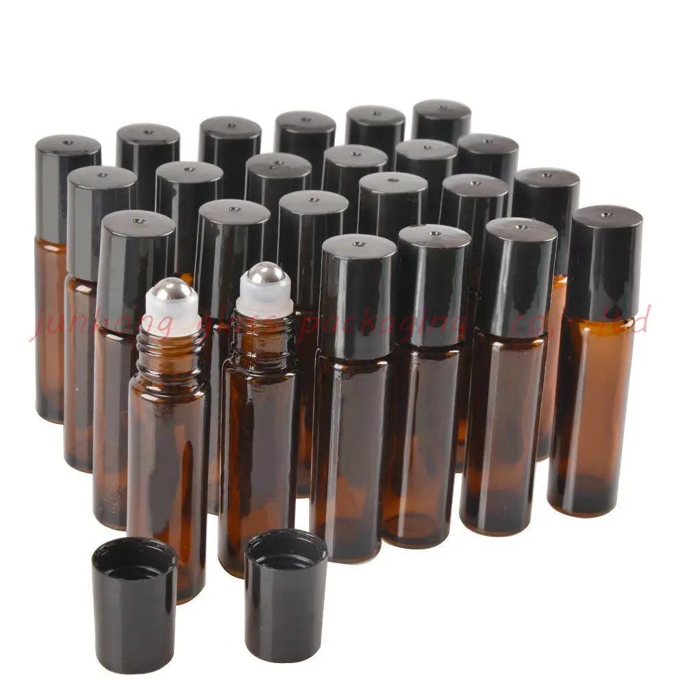 6ml 8ml 10ml Empty Amber / Blue / Clear glass roll on deodorant bottles