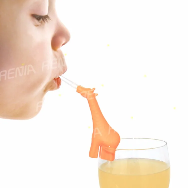 Renjia Reusable Straw Holder Silicone Straw With Elephant Holder