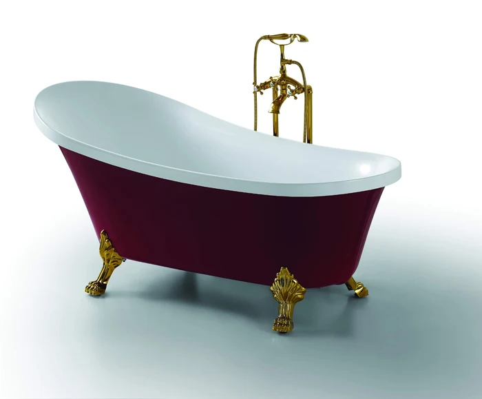 Red Color Acrylic Bathtub With Legs Buy Bathtub With Four Legs