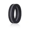 Thin line stripes for strong muscle men's silicone wedding ring