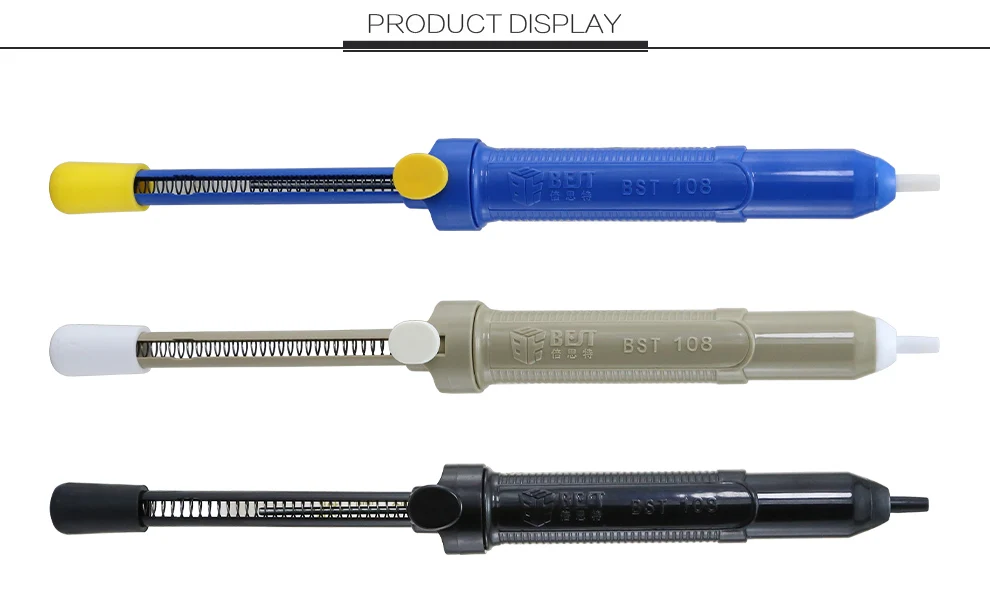  BEST 108 Factory Direct Sales Aluminum Metal Desoldering Pump Suction Tin Gun Removal Device Soldering Vacuum Sucker Pen