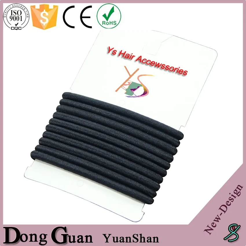 Wholesale Top Quality Black Elastic Hair Ties 4mm No Metal Elastic