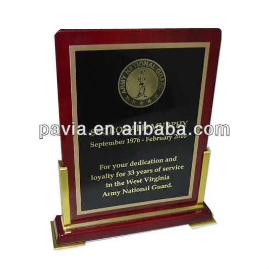 Pss Wooden Award Plaques With Laser Engraved Wood Shield With Metal